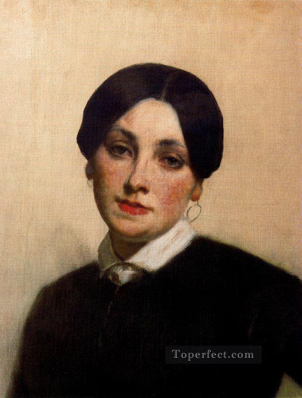 portrait de mademoiselle florentin figure painter Thomas Couture Oil Paintings